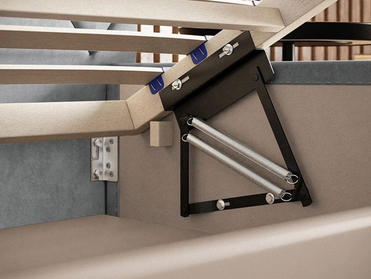 Polsterbett mit Bettkasten und Lattenrost 120x200 Taranto Beige