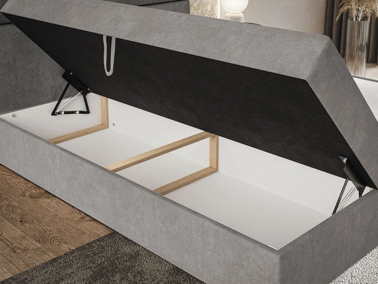 Boxspringbett mit Bettkasten 140x200 Hera Dunkelblau