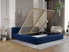 Polsterbett mit Bettkasten und Lattenrost 140x200 Lipari Blau