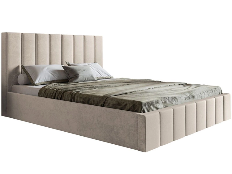 Polsterbett mit Bettkasten und Lattenrost 160x200 Siena Beige