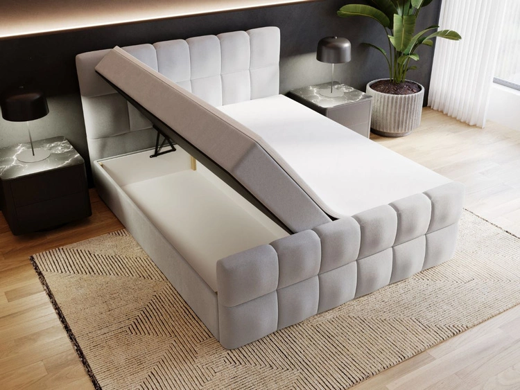 Boxspringbett mit Bettkasten 160x200 Alicante Grau