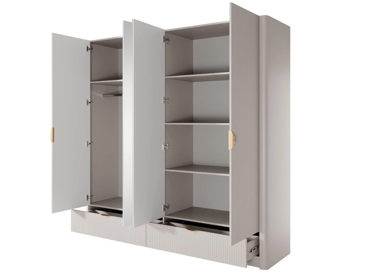 Kleiderschrank mit Spiegel Latina Beige