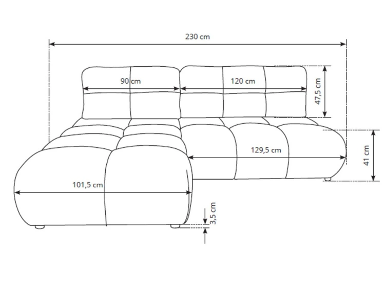 Ecksofa mit Schlaffunktion und Bettkasten Rechts Milet Grün
