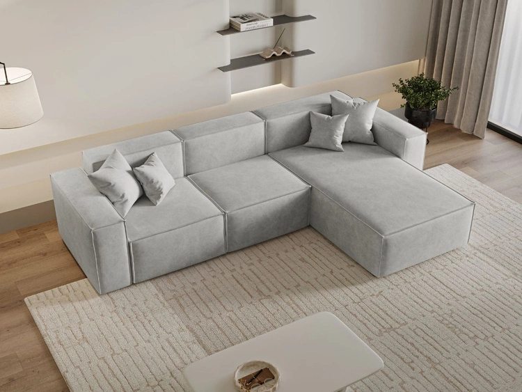 Ecksofa L-Form Rechts Arizona Hellgrau