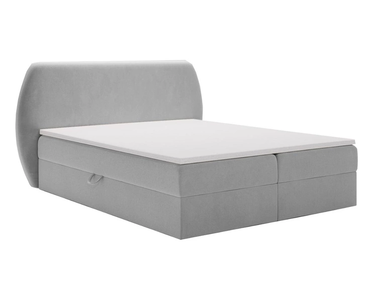 Boxspringbett mit Bettkasten 180x200 Bogota Hellgrau