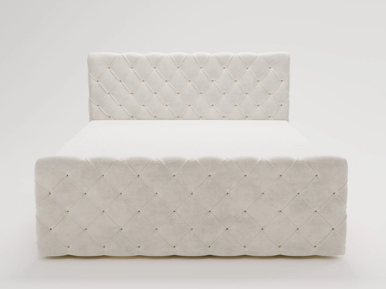 Boxspringbett mit Bettkasten 160x200 Lunaris Creme