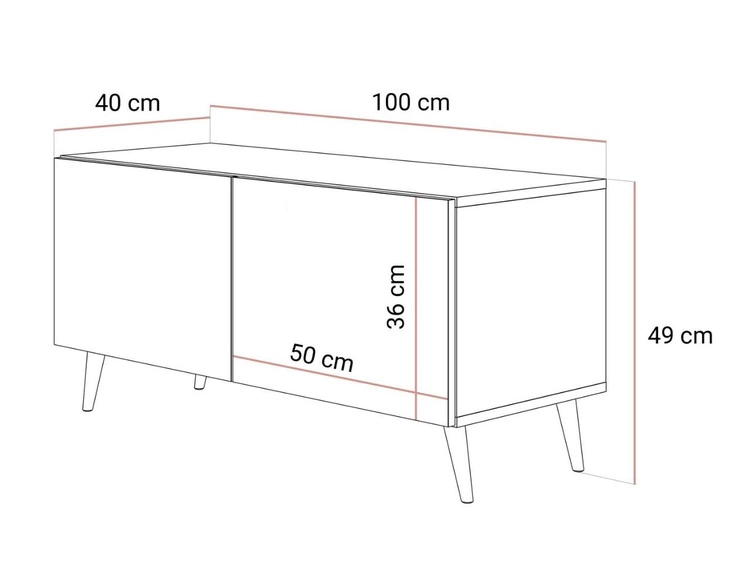 TV-Lowboard mit Türen und LED-Beleuchtung auf Silbernen Metallbeinen 100 cm Noaé Weiß Hochglanz