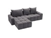 Ecksofa L-Form mit Schlaffunktion und Bettkasten Bresso Grau