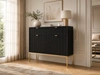 Kommode mit Türen und Schubladen Amber Schwarz, Gold Frame