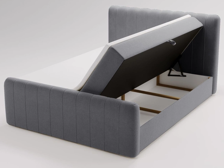 Boxspringbett mit Bettkasten 120x200 Osteno Dunkelgrau