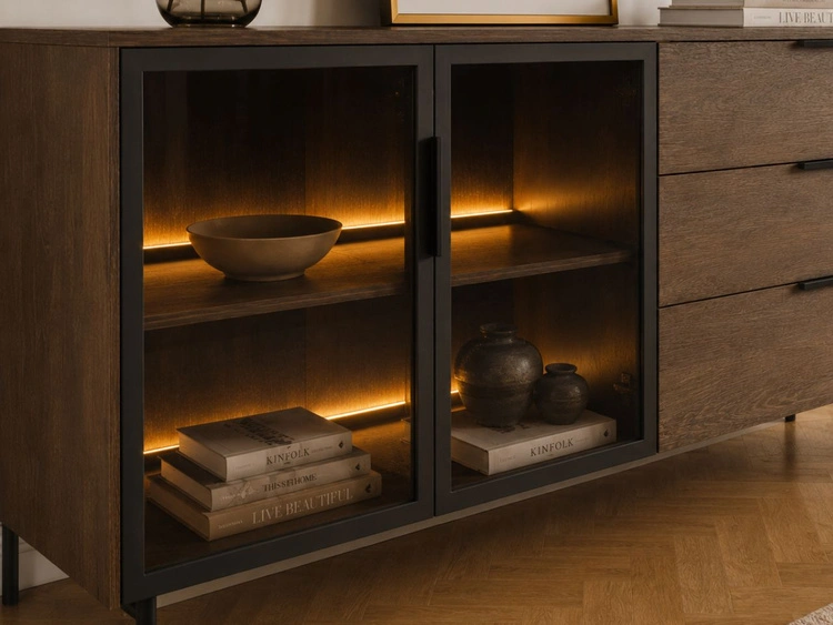Kommode mit Türen und Schubladen Lumina Eiche Dunin