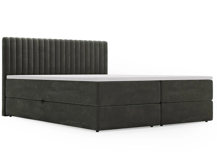 Boxspringbett mit Bettkasten 160x200 Marbella Dunkelgrau