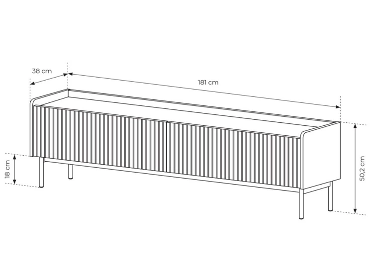 TV-Lowboard mit Türen Abios Beige, Scandi Eiche
