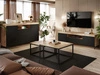 Wohnzimmer-Set – TV-Schrank und Kommode auf schwarzen Füßen Asumi Schwarz und Eiche Wotan