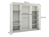 Schiebetürenschrank mit Lamellen 250 cm Loreto Weiß