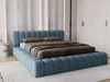 Polsterbett mit Bettkasten und Lattenrost 140x200 Italia Blau