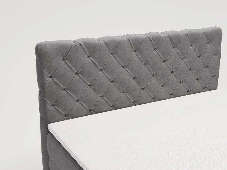 Boxspringbett mit Bettkasten 180x200 Lunaris Grau