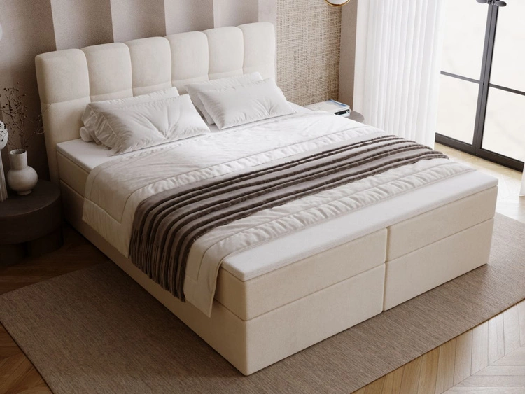 Boxspringbett mit Bettkasten 180x200 Maison Beige