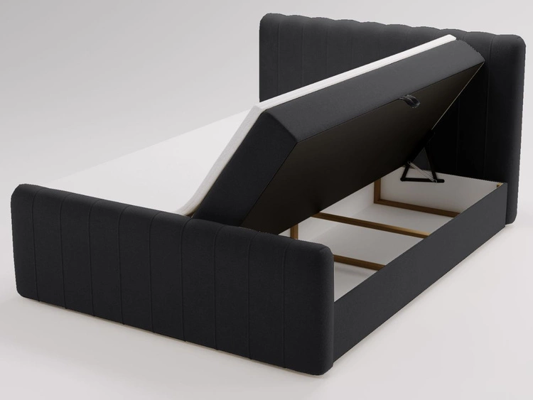 Boxspringbett mit Bettkasten 180x200 Osteno Schwarz