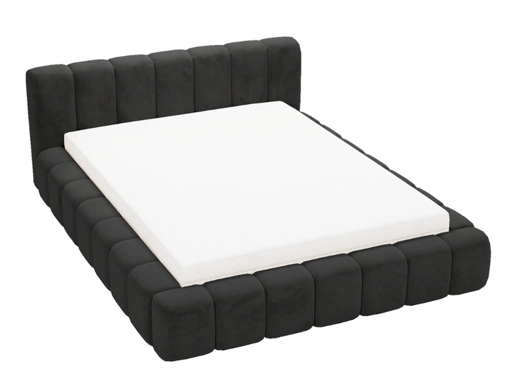 Polsterbett mit Bettkasten und Lattenrost 140x200 Ibiza Schwarz