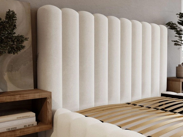 Polsterbett mit Bettkasten und Lattenrost 160x200 Rotto Beige