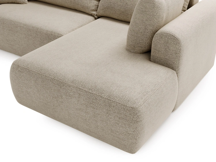 Ecksofa L-Form mit Schlaffunktion und Bettkasten Savana Bis Beige