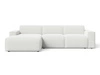 Ecksofa L-Form Links Lavia Bouclé-Stoff Weiß 