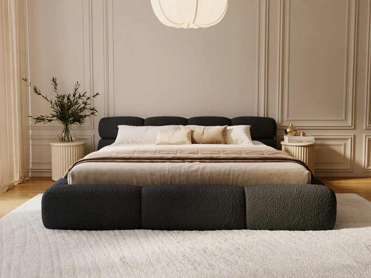 Polsterbett mit Bettkasten und Bettrost 180x200 Sweet Low Schwarz
