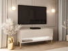 TV-Schrank 90 cm mit LED-Beleuchtung und goldenen Metallbeinen Aurelie Kaschmir matt