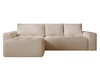 Ecksofa L-Form Links mit Schlaffunktion und Bettkasten Portland Beige
