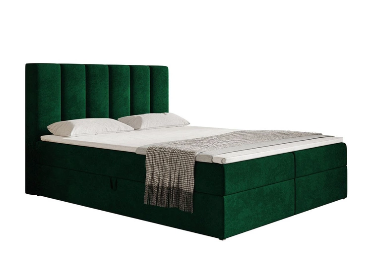 Boxspringbett mit Bettkasten 120x200 Cascada Grün
