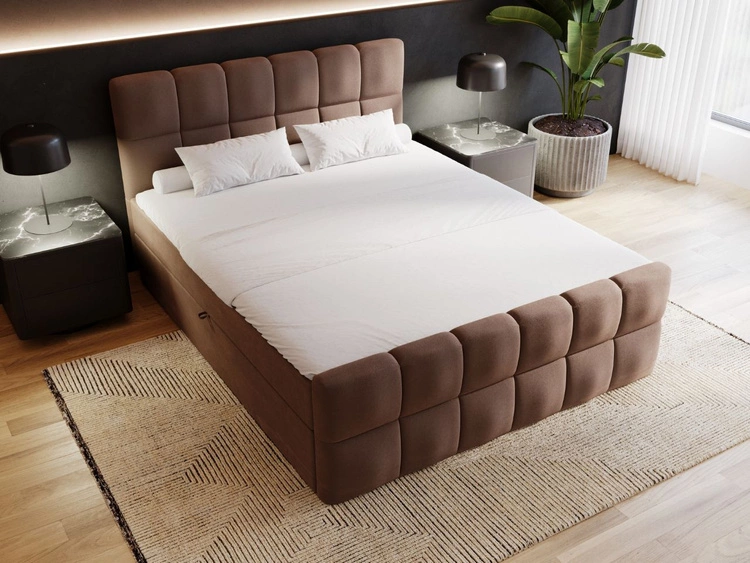 Boxspringbett mit Bettkasten 200x200 Alicante Braun