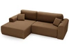 Ecksofa mit Schlaffunktion und Bettkasten Belvio links Braun