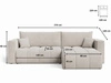 Ecksofa L-Form mit Schlaffunktion und Bettkasten Neva Bouclé-Stoff Beige