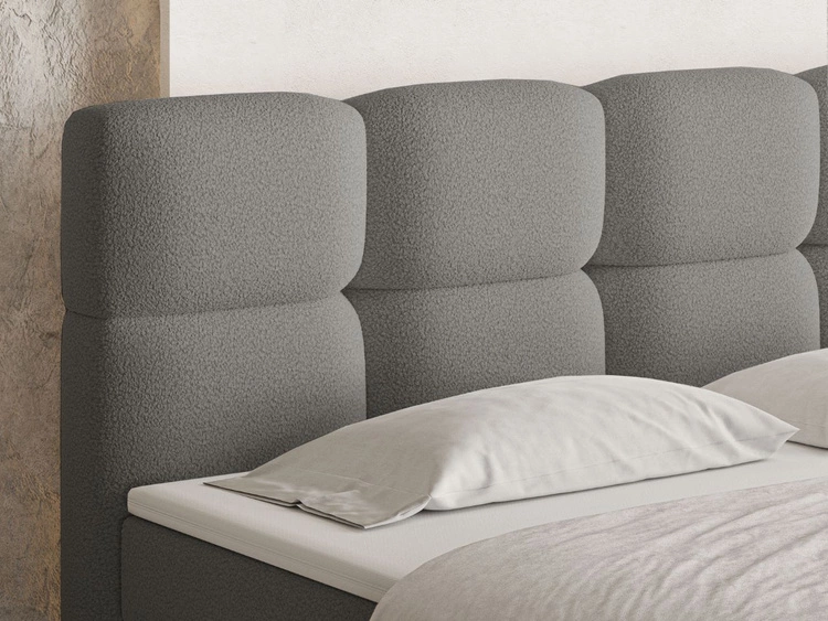 Boxspringbett mit Bettkasten 160x200 Rivon Grau