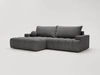 Ecksofa L-Form mit Schlaffunktion und Bettkasten Havi Links Graphit
