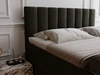 Boxspringbett mit Bettkasten 200x200 Mocca Dunkelgrau