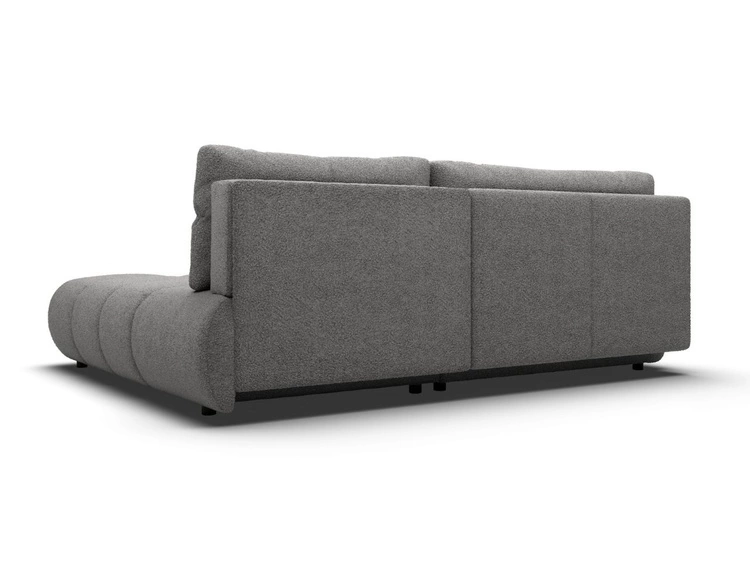Ecksofa mit Schlaffunktion und Bettkasten Rechts Milet Grau