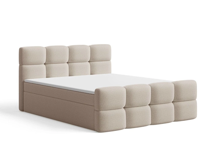 Boxspringbett mit Bettkasten 160x200 Rivon Beige