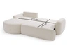 Ecksofa L-Form Links mit Schlaffunktion und Bettkasten Aurio Creme