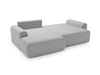 Ecksofa L-Form mit Schlaffunktion und Bettkasten Savana Links Bouclé-Stoff Grau