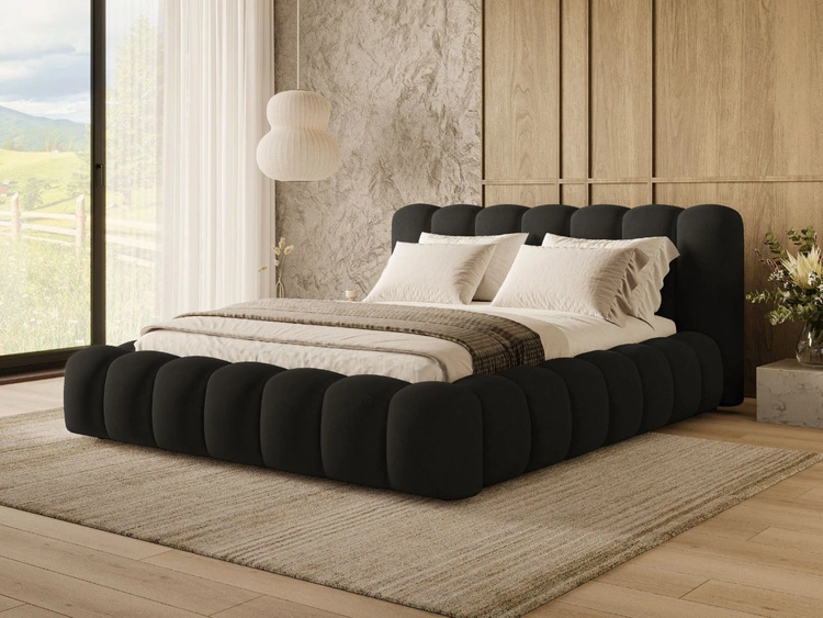 Polsterbett mit Bettkasten und Lattenrost 120x200 Averia Schwarz
