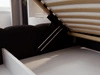 Polsterbett mit Bettkasten und Lattenrost 140x200 Modo aus Bouclé-Stoff Schwarz