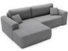 Ecksofa mit Schlaffunktion und Bettkasten Belvio links Dunkelgrau