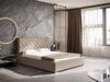 Polsterbett mit Bettkasten und Lattenrost 140x200 Tonale Beige