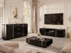 Wohnzimmer-Set im Glamour-Stil Lunelie Schwarz Hochglanz