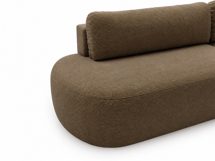 Ecksofa L-Form Rechts mit Schlaffunktion und Bettkasten Aurio O Braun