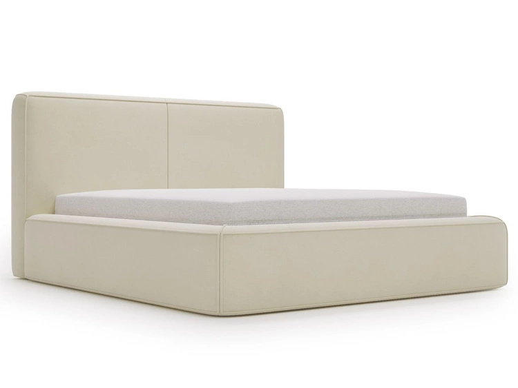 Polsterbett mit Bettkasten und Lattenrost 200x200 Amaro Beige