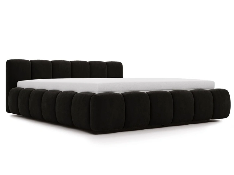 Polsterbett mit Bettkasten und Lattenrost 160x200 Cloud Low Schwarz