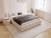Polsterbett ohne Bettkasten mit Lattenrost 140x200 Cloud Low aus Samtstoff Beige